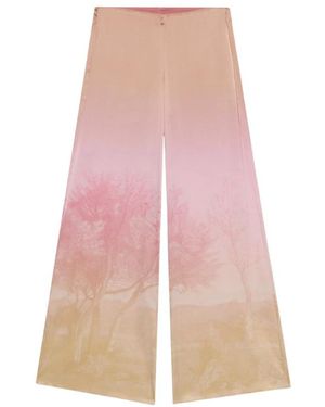 Pierre Louis Mascia Seiden Palazzo Hose Verlaufsmuster - Pink