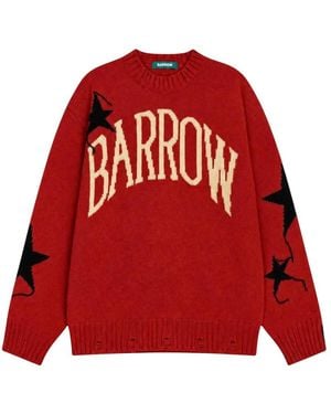 Barrow Strickpullover Mit Rundhalsausschnitt Und Logo - Rot