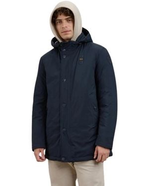 Blauer Jassen ,Blauw ,Leer Chester Parka