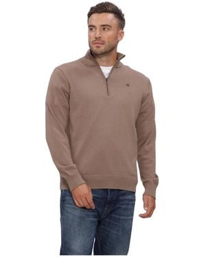 G-Star Core Refined Half Zip Knit - Braun