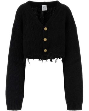 Vetements Schwarze Strickjacke Aus Alpakawollmischung