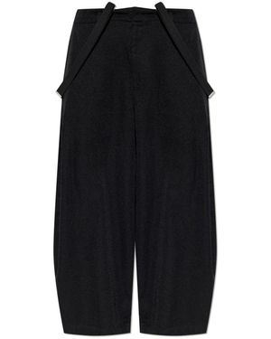 Comme des Garçons Broeken ,Zwart ,Polyester Broek Met Afneembare Bretels