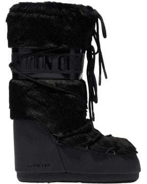 Moon Boot Faux Fur Icon Winterlaarzen - Zwart