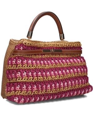 Viamailbag Tassen ,Veelkleurig ,Alma Raffia Tas - Rood