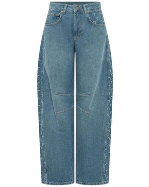 Marine Serre Loose Fit Jeans - Blue