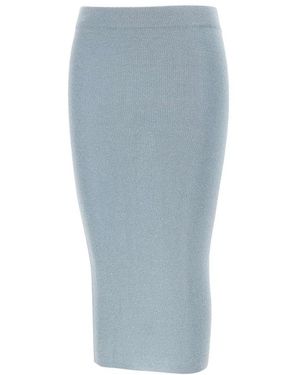 Kangra Rokken ,Blauw ,Ribbed Longuette Rok