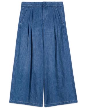 Max Mara Jeans ,Blauw ,Katoen Wide Leg Jeans