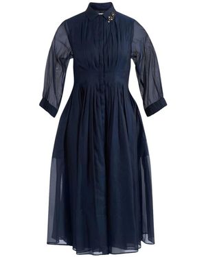 Max Mara Organza Shirt Dress - Blauw