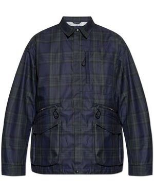 Comme des Garçons Jassen ,Blauw ,Katoen Jacket Met Ruitpatroon