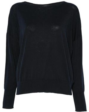 Zanone Truien & Vesten ,Blauw ,Round-Neck Truien - Zwart
