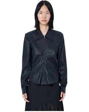 Our Legacy Slim Ritssluiting Shirt - Blauw