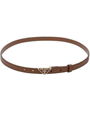 Prada Saffiano Leren Riem - Bruin