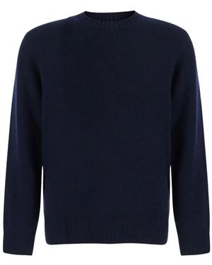 Soft Goat Truien & Vesten ,Blauw ,Kasjmier Trui Met Ronde Hals