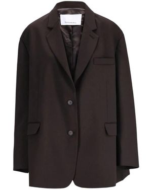 Frankie Shop Jassen ,Bruin ,Polyester Bea Oversized Blazer - Zwart