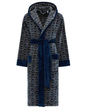 Philipp Plein Hooded Bathrobe Pp - Blau