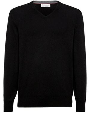 Brunello Cucinelli Zwarte Cashmere Crew Neck Sweater