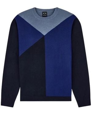 ARMANI EXCHANGE Rundhals-Strickpullover - Blau