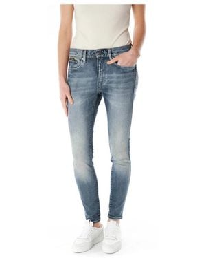 G-Star Jeans ,Blauw ,Katoen 3301 Cropped Skinny Fit Midwaist Jeans