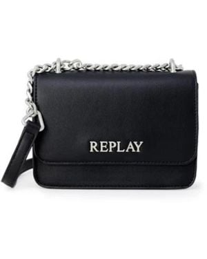 Replay Schwarze Kette Schultertasche Clipverschluss