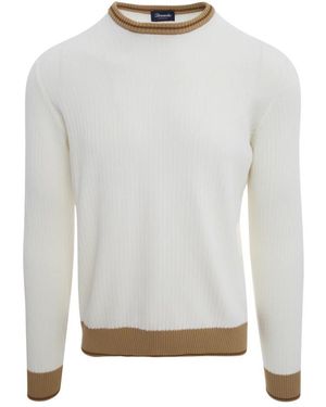 Drumohr Gerippter Strickpullover - Weiß