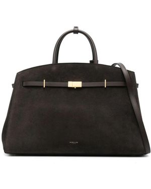 DeMellier London Braune Wildleder New York Handtasche - Schwarz