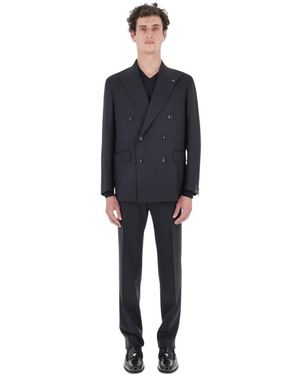 Tagliatore Kostuums ,Blauw ,Wol New York Over Fit Kostuum - Zwart
