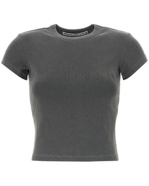 Alexander Wang Logo Motief Katoenen Jersey T-Shirt - Grijs