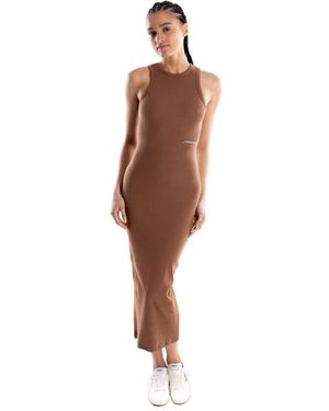 hinnominate Langes Geripptes Tanktop-Kleid - Braun
