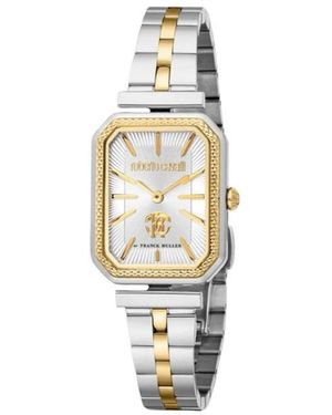 Roberto Cavalli Accessoires ,Grijs ,Logo Horloge - Metallic