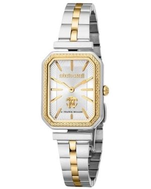 Roberto Cavalli Accessoires ,Grijs ,Logo Horloge - Metallic