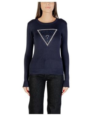 Guess Blauer Print-Strick Mit Strass