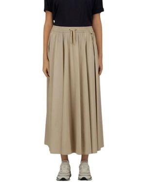 Herno Rokken ,Nylon Drawstring Midi Rok - Naturel