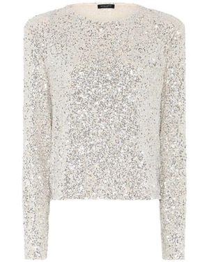 Bruuns Bazaar Paillettenbluse - Weiß