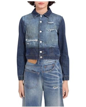 MM6 by Maison Margiela Denim Jackets - Blue