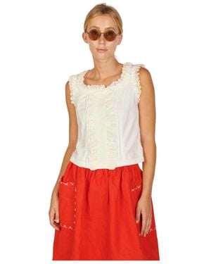 Comme des Garçons Sleeveless Tops - Red