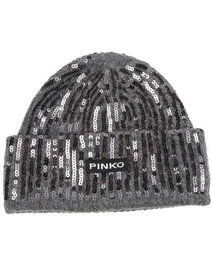 Pinko Accessoires ,Grijs ,Bembusa Beanie