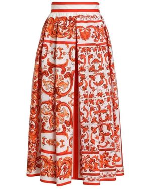 Dolce & Gabbana Rokken ,Veelkleurig ,Midi Skirts - Rood