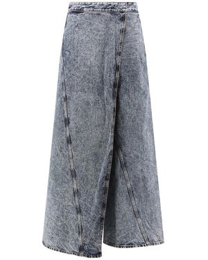 Alaïa Stone-Washed Denim Jeans Met Metalen Haken - Grijs