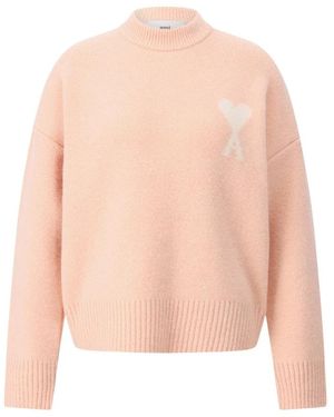 Ami Paris Round-Neck Knitwear - Rosa