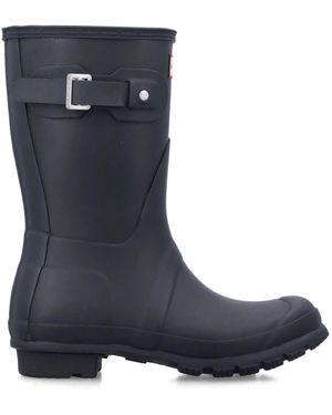 HUNTER Schoenen ,Zwart ,Katoen Zwarte Gesloten Schoenen Originele Korte Laarzen - Blauw