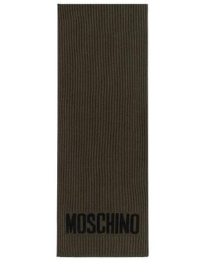 Moschino Logo-Schal Aus Wollmischgewebe - Braun