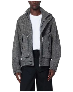 Dries Van Noten Grauer Wollmantel