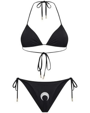 Marine Serre Badmode ,Zwart ,Triangle Jersey Bikini Set