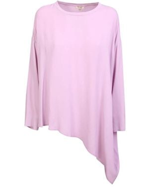 HER SHIRT HER DRESS Long Sleeve Tops - Pink