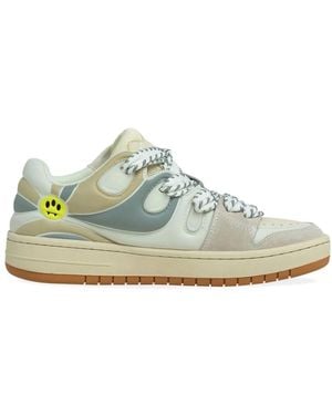 Barrow Weiße Sneakers Mit 3D Lächeln Detail - Blau