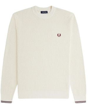Fred Perry Round-Neck Knitwear - Bianco