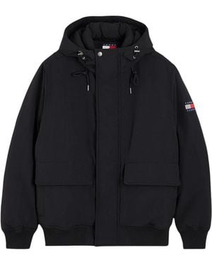 Tommy Hilfiger Jassen ,Zwart ,Polyester Tjm City Ready Bomber - Blauw