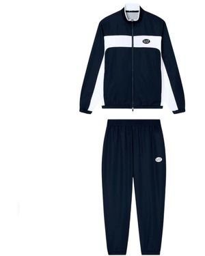 EA7 Technical Fabric Tracksuit Met Geribbelde Details - Blauw