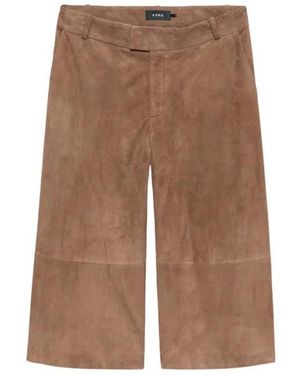 Arma Broeken ,Bruin ,Leer Jina Lamb Suede Cropped Broek