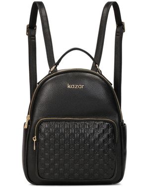 Kazar Urban Style Leder Rucksack Mit Geprägtem Muster - Schwarz